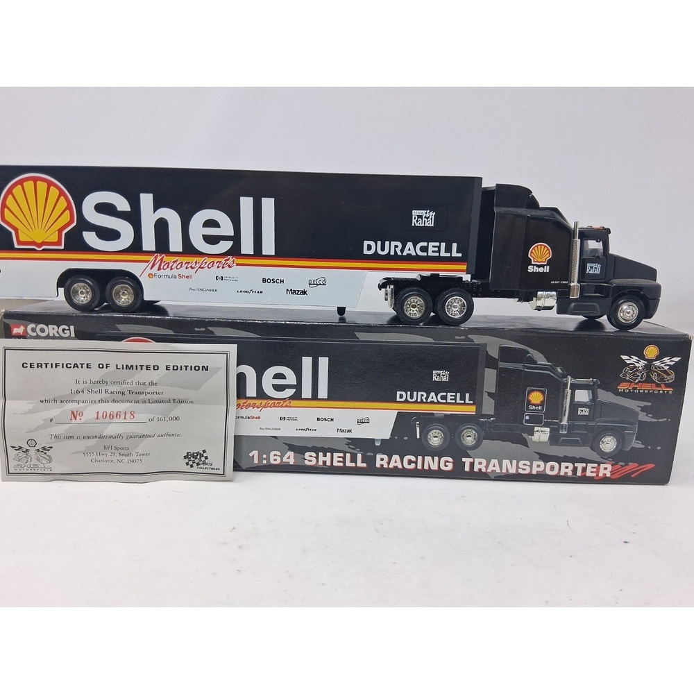 Corgi Shell Racing Transporter 1:64 Scale W/ Certificate Of Limited Edition